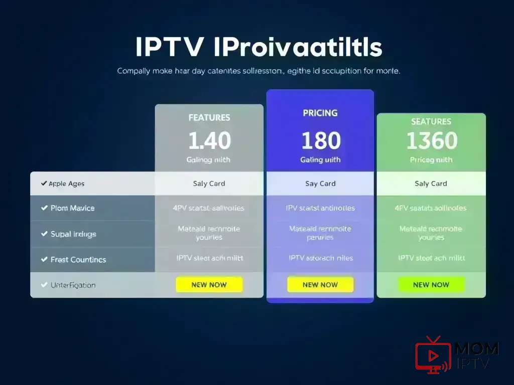 Visual comparison of Mom IPTV pricing tiers