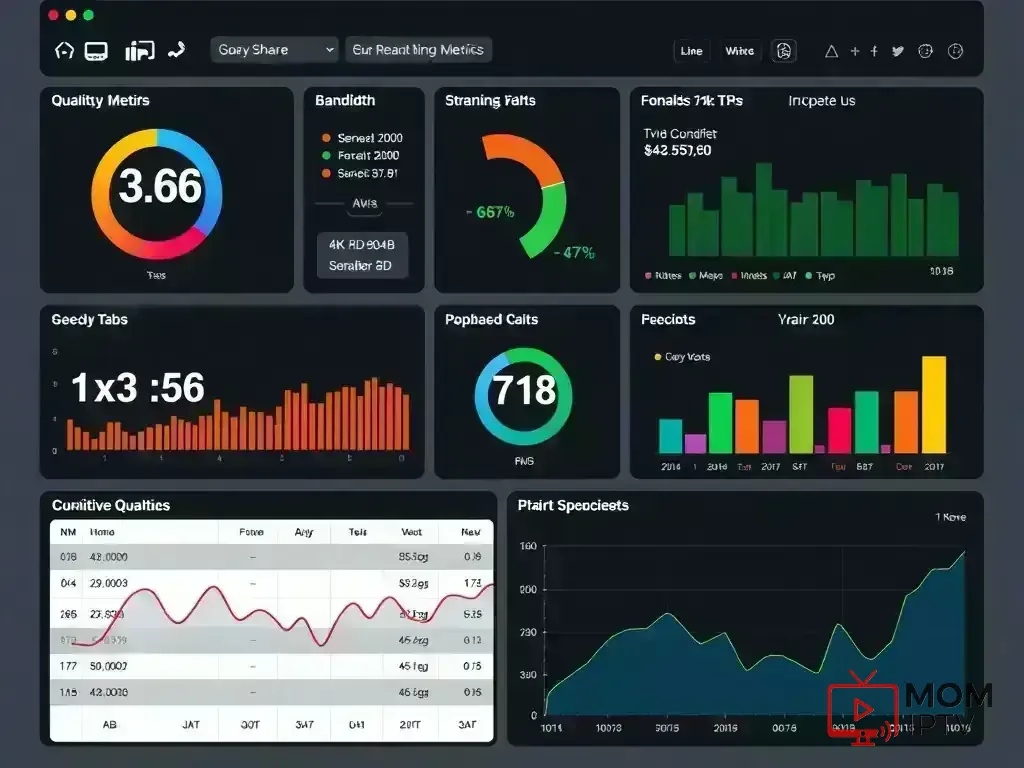 Dashboard showing streaming quality metrics and performance
